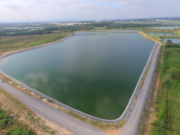 บ่อกักเก็บน้ำแผ่น HDPE บ่อ 3